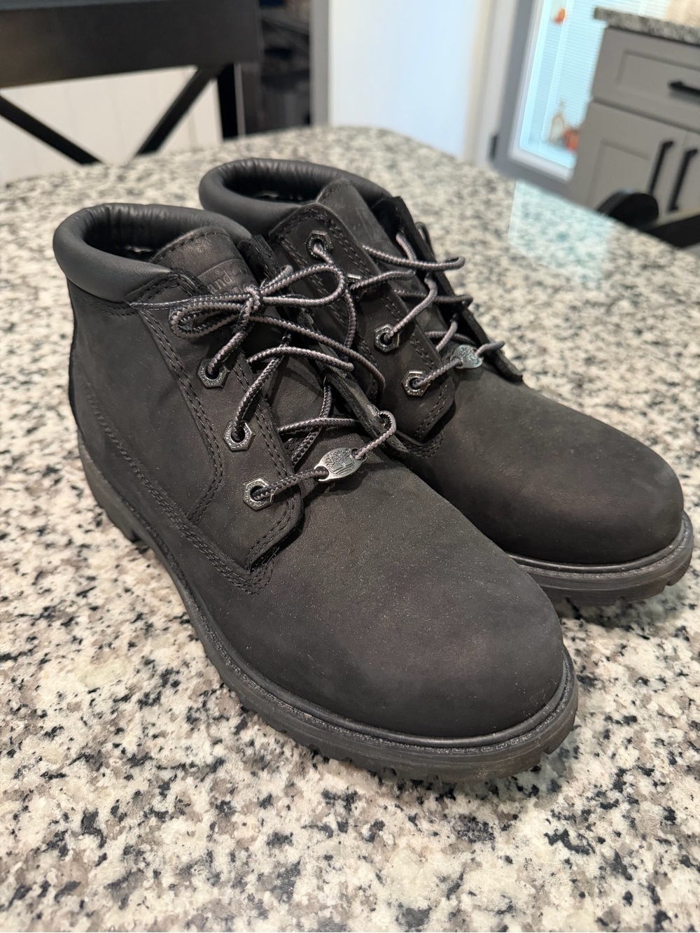 Timberland Black Nubuck Lace-Up Ankle Boots